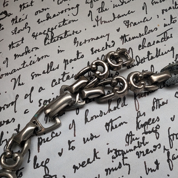 Ornate Silver Pendant Necklace Medieval Costume Jewelry - Picture 6 of 8